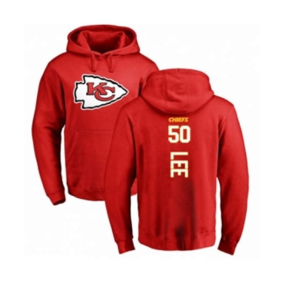 Football Kansas City Chiefs #50 Darron Lee Red Backer Pullover Hoodie