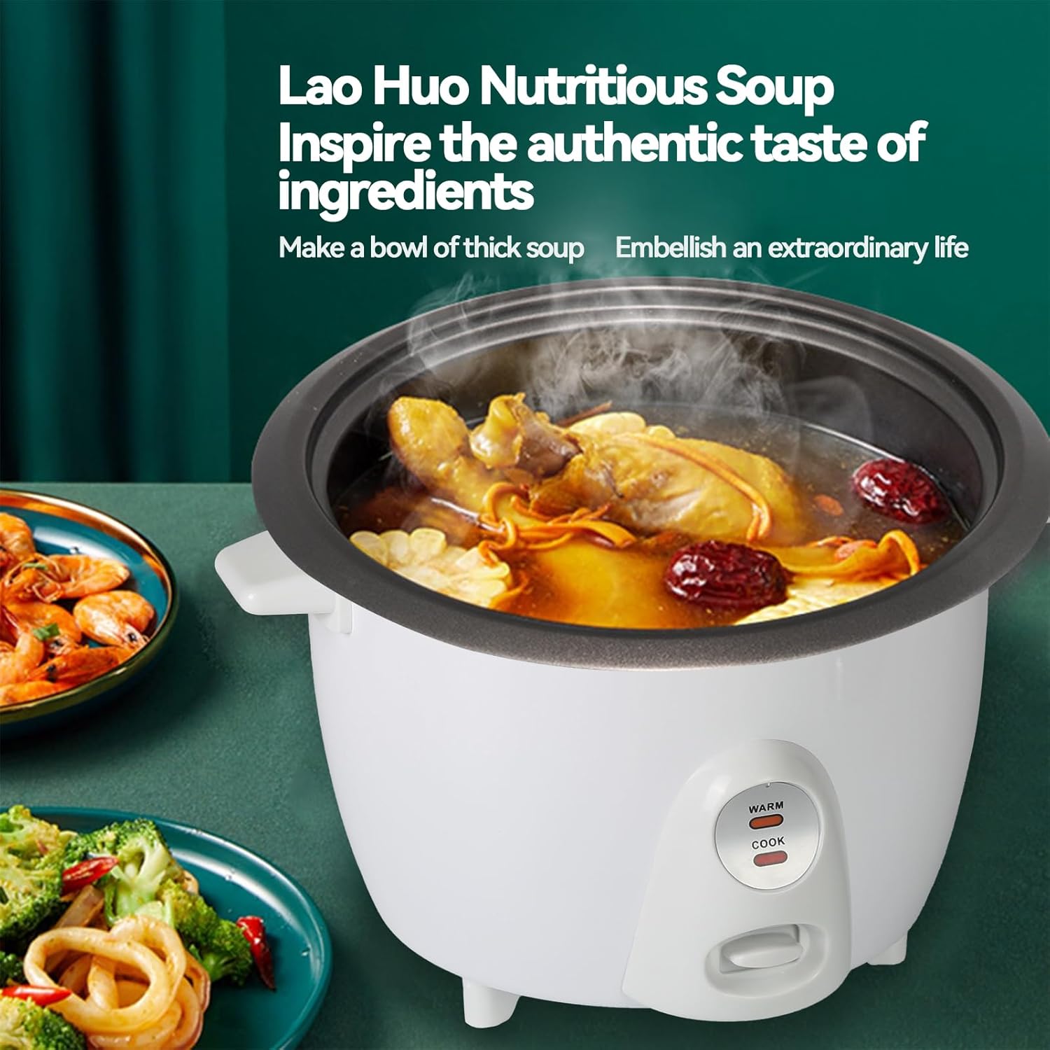 Mini Rice Cooker, Rice Cooker 2L, Small Removable Electric Rice Cooker for 3-4 people, Rice Cooker for White Rice, Brown Rice, Stew, Ramen, Porridge, Hot Pot, White