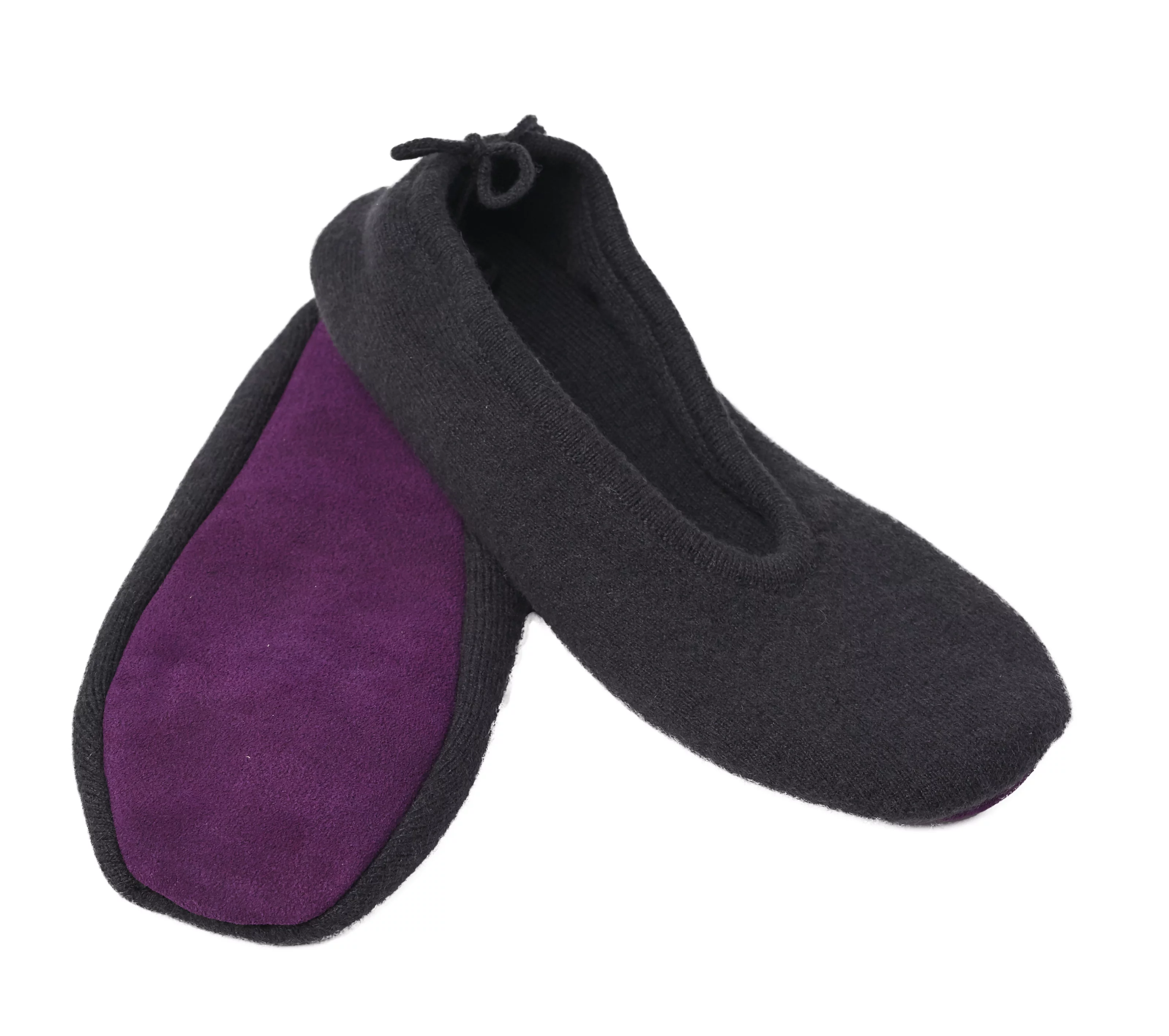 Cashmere Boutique: 100% Pure Cashmere Closed Slippers (Color: Charcoal Gray, Size: Large/Extra Large) - Curated Treasures Market