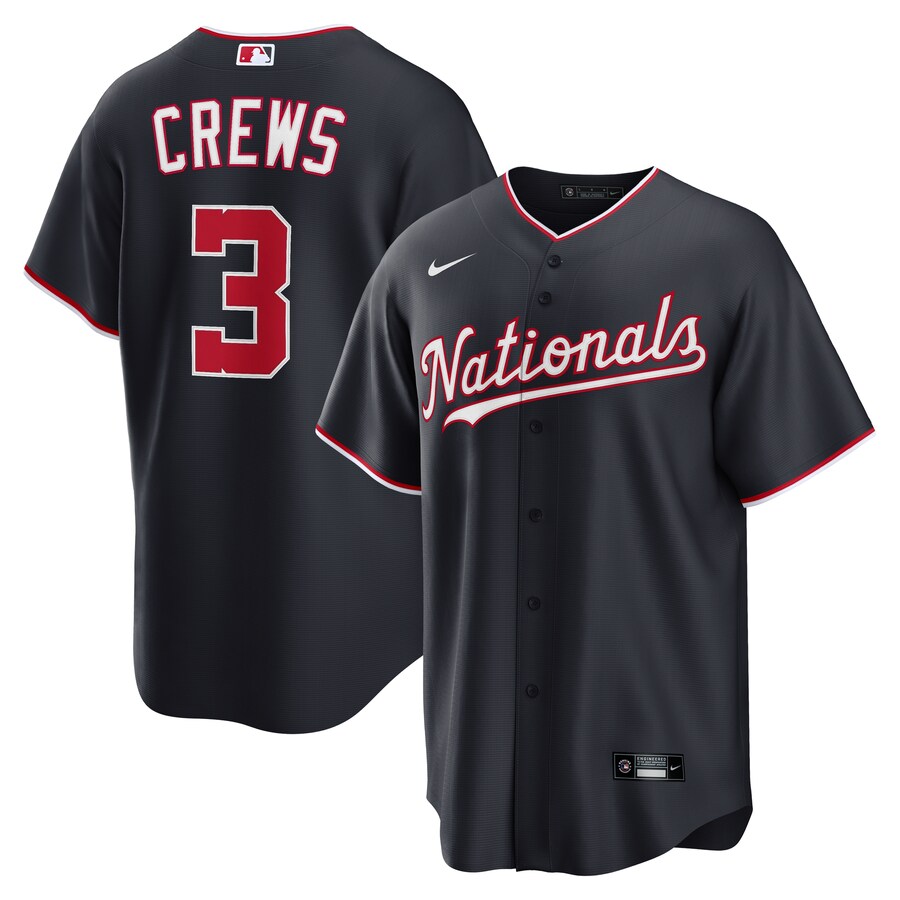 Men's Washington Nationals Dylan Crews Nike Navy Alternate Replica Jersey
