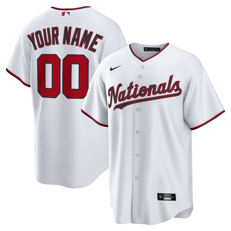 Men's Washington Nationals Nike White Home Custom Replica 2.0 Jersey