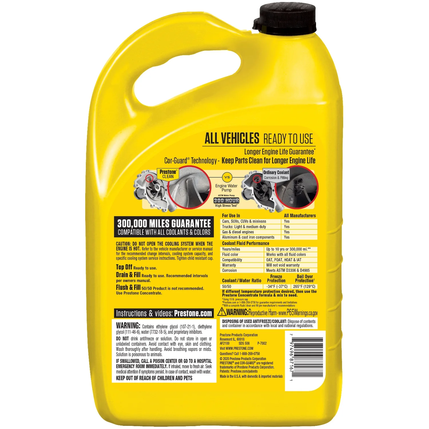 Prestone All Vehicles - 10yr/300k mi - Antifreeze+Coolant (1 Gal - Ready to Use)
