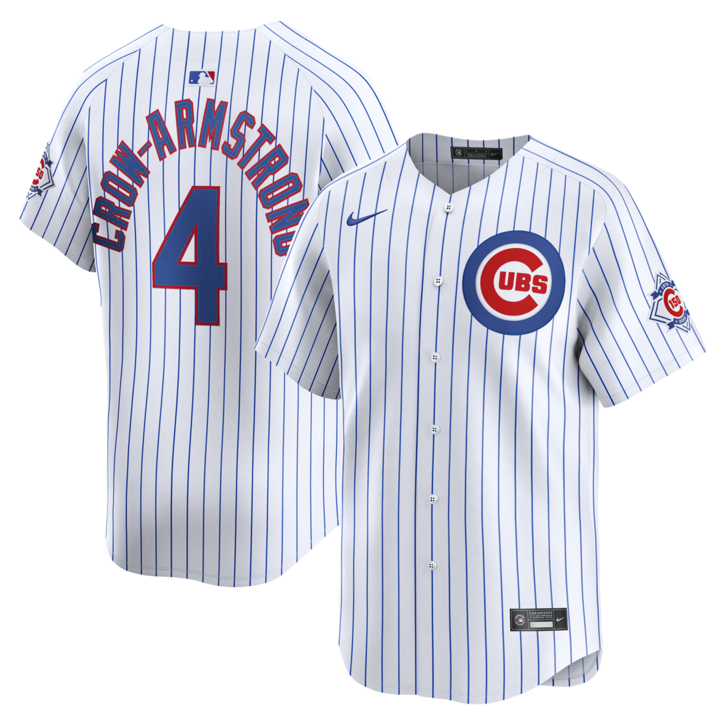 Men's Chicago Cubs Pete Crow-Armstrong Nike White 150th Anniversary Limited Jersey