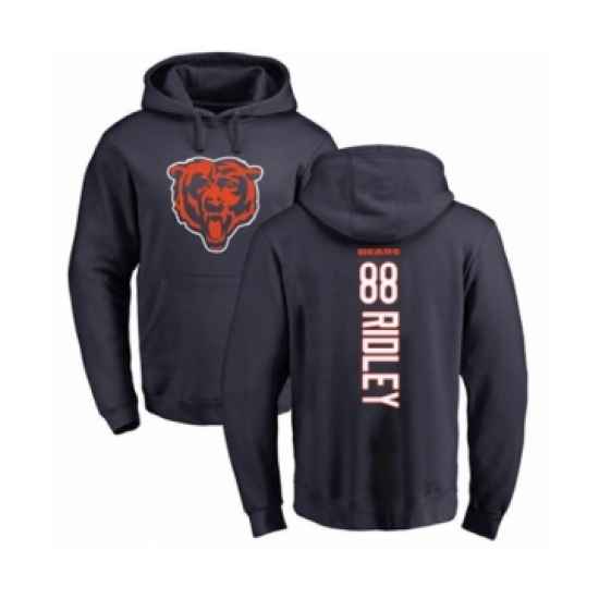 Football Chicago Bears #88 Riley Ridley Navy Blue Backer Pullover Hoodie