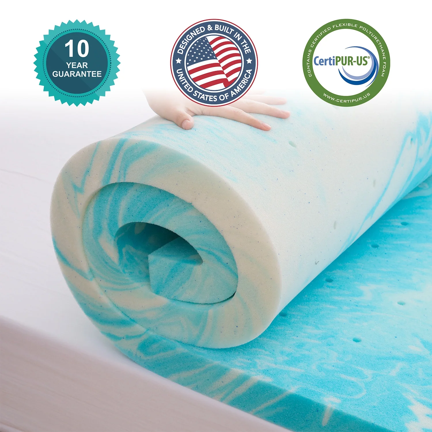 2 Inch Mattress Topper, Queen Gel Memory Foam Mattress Topper in a Box - Curated Treasures Market