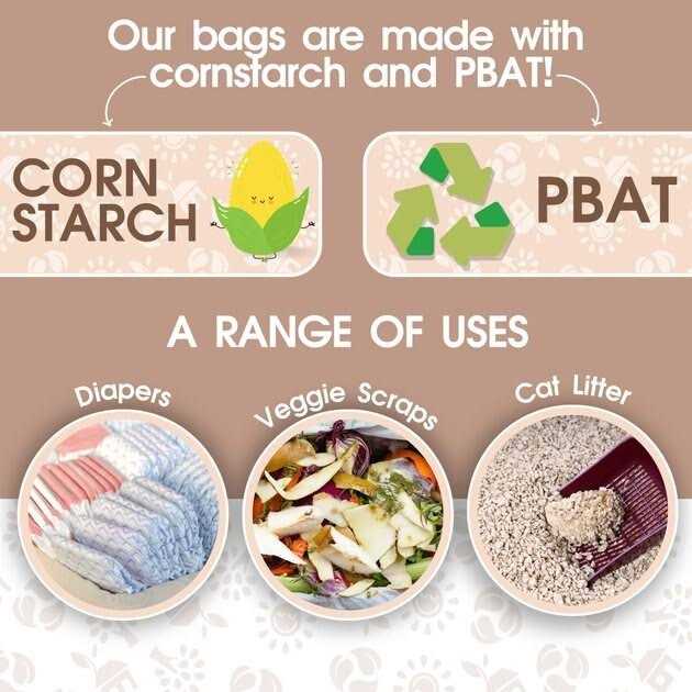 PET N PET Poop Bags 240 Count Compostable Poop Bags 100% Vegetable Based Corn Starch Poop Bags Unscented Dog Poop Bags Refill Rolls