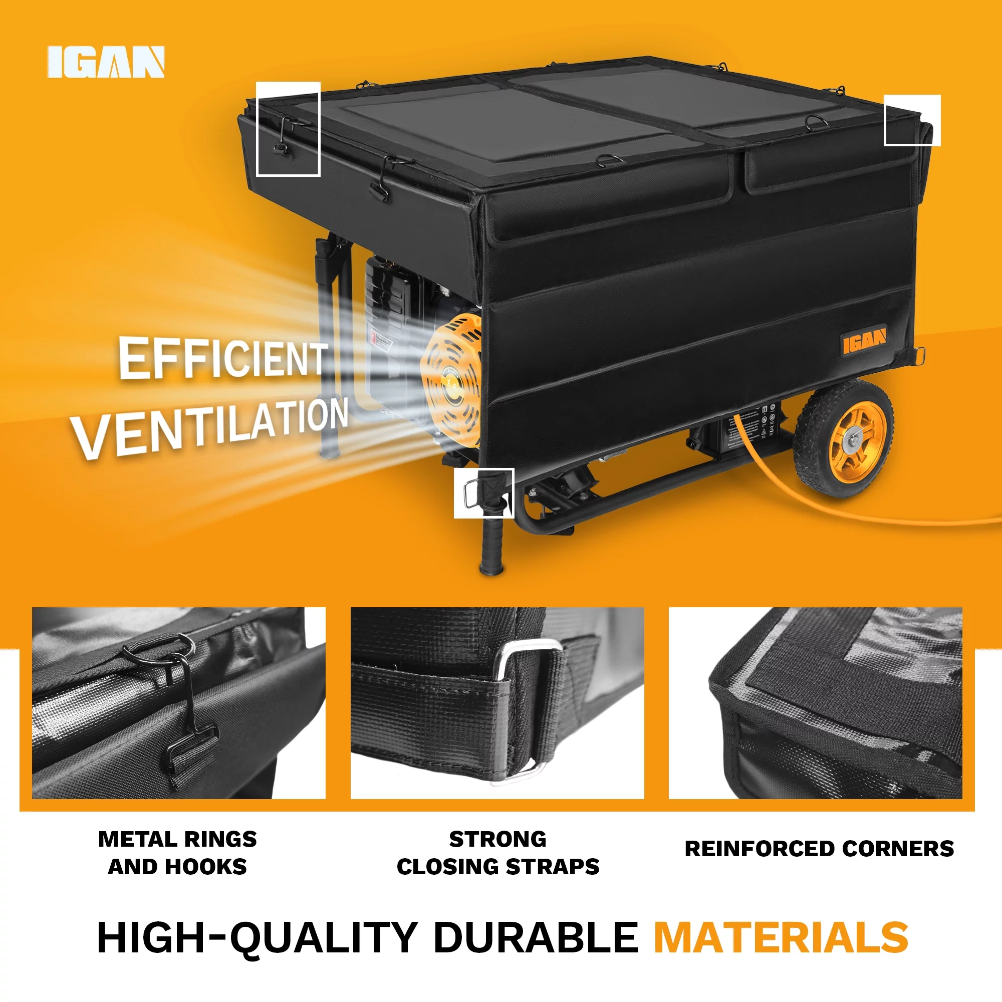 IGAN Generator Tent Waterproof Portable Generator Cover for 3500–12000 Watt 9,2 lb. Generators Black - Curated Treasures Market