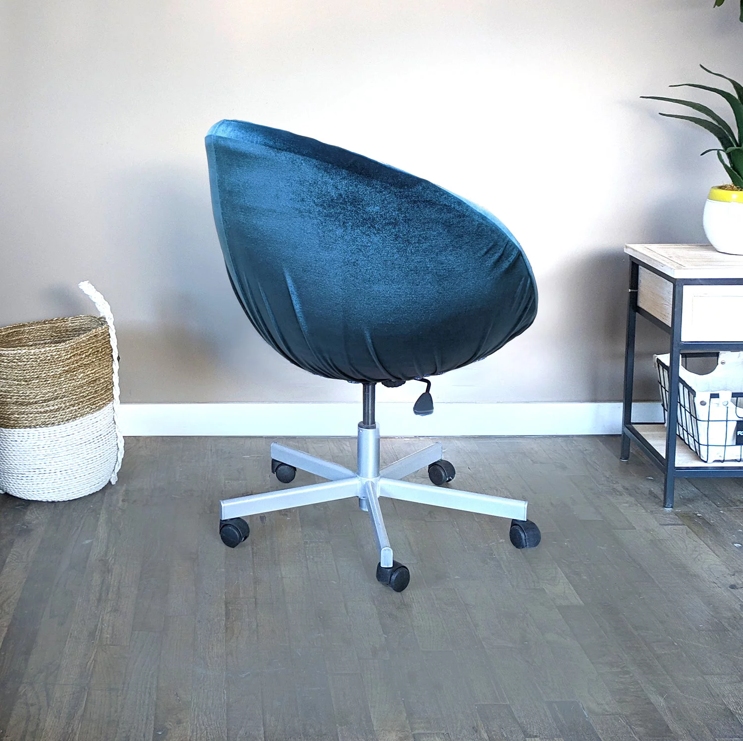 Compatible with IKEA SKRUVSTA Navy Blue Velvet Chair Slip Cover