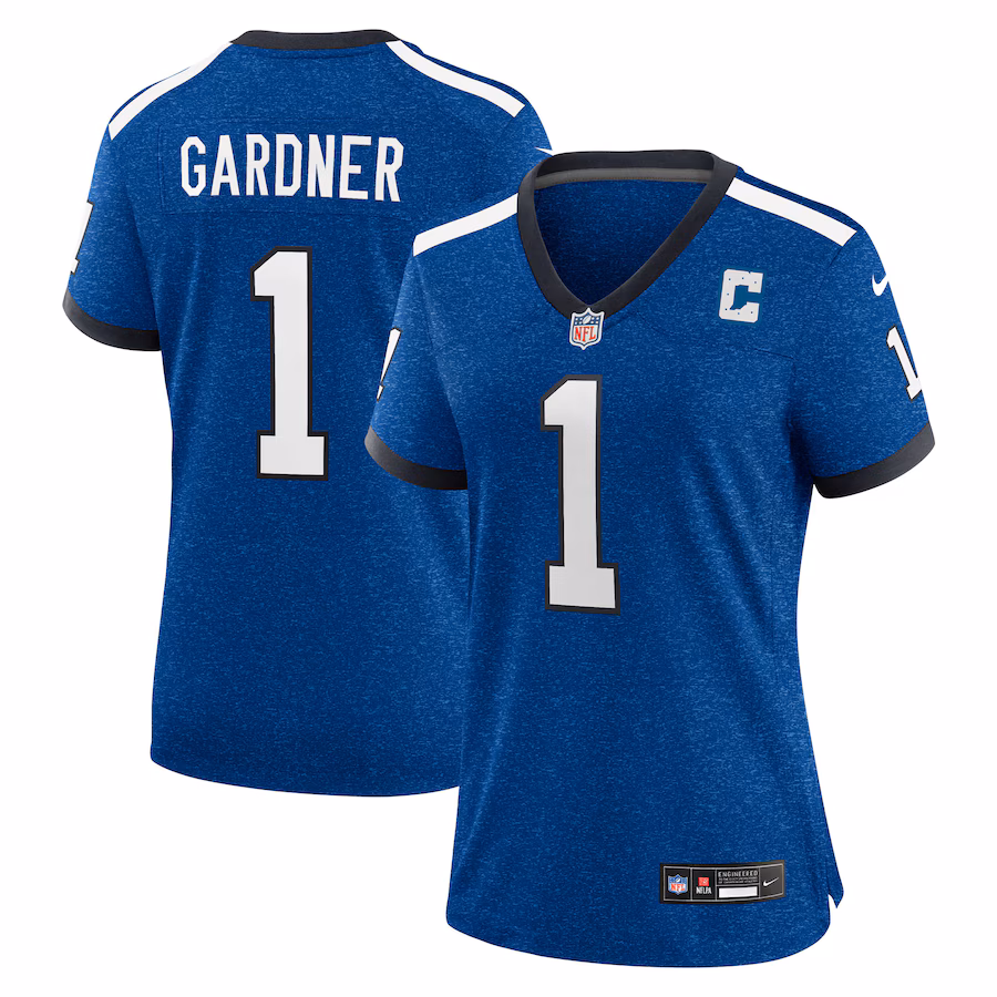 Women's Indianapolis Colts Ahmad Sauce Gardner Nike Heather Royal Alternate 2 Indiana Nights Game Jersey
