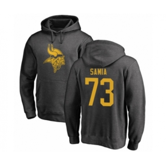 Football Minnesota Vikings #73 Dru Samia Ash One Color Pullover Hoodie