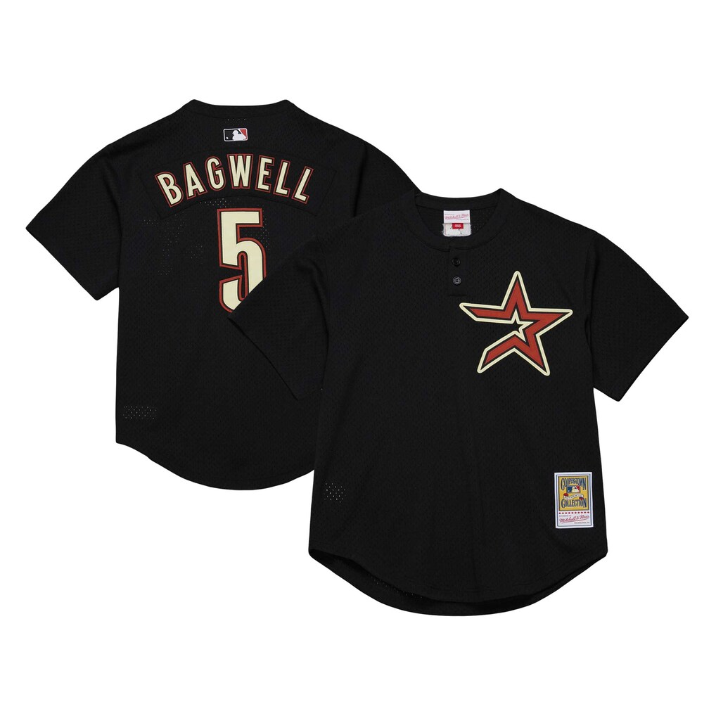 Men's Houston Astros Jeff Bagwell Mitchell & Ness Black Authentic Batting Practice Jersey