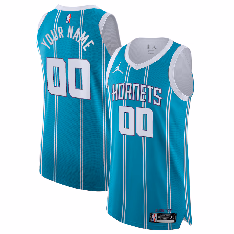 Men's Charlotte Hornets Jordan Brand Teal 2020/21 Authentic Custom Jersey - Icon Edition