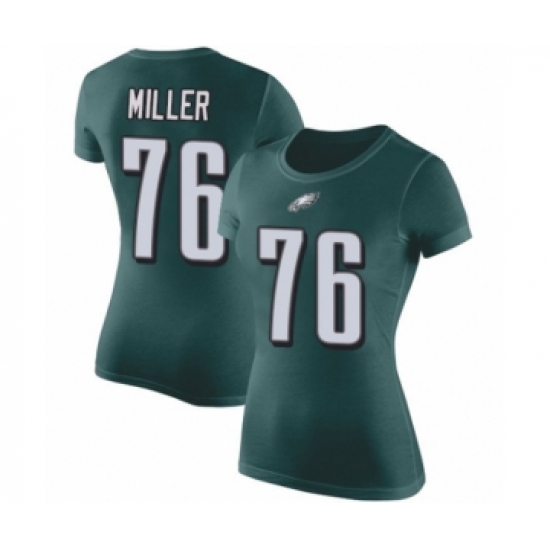 Women's Philadelphia Eagles #76 Shareef Miller Green Rush Pride Name & Number T-Shirt