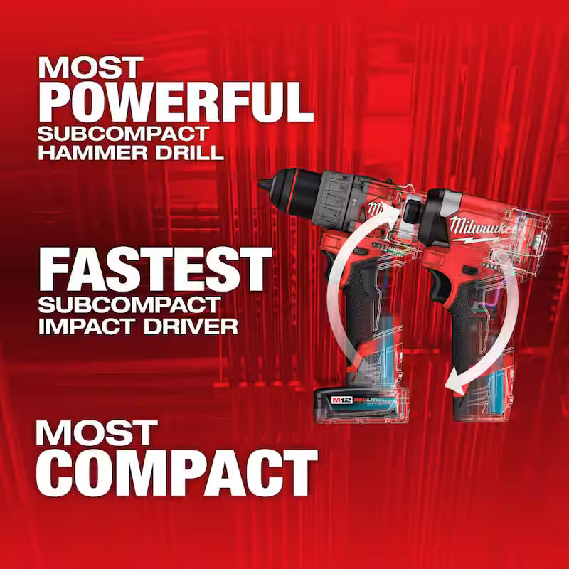 M12 FUEL 12-Volt Lithium-Ion Brushless Cordless Hammer Drill & Impact Driver Combo Kit (2-Tool) with Bit Set (45-Piece)