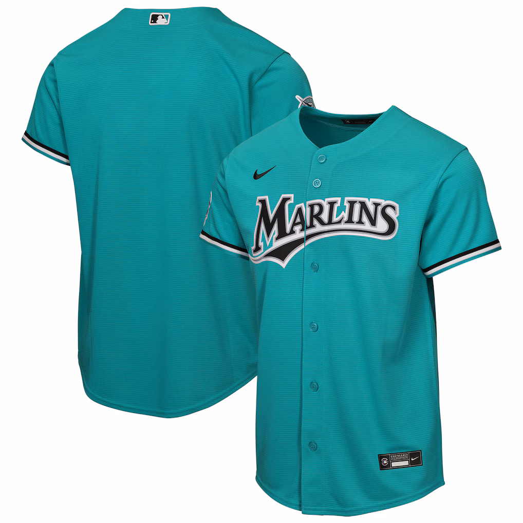Youth Miami Marlins Nike Teal Alternate Stadium Jersey