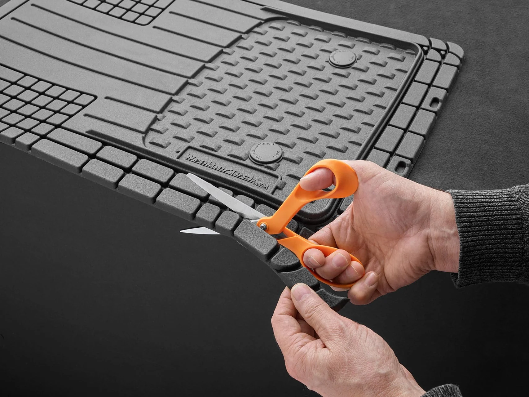 WeatherTech Trim-to-Fit Floor Mat - Semi Universal Vehicle Mats - 1st & 2nd Row 3-Piece Set (Tan)