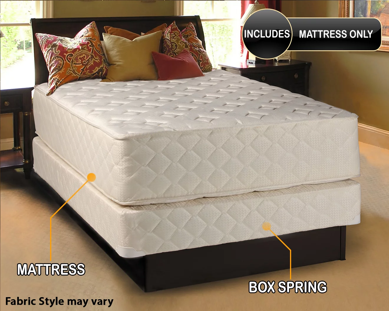 Highlight Luxury Firm Cali King Size (72x84x14) Mattress Only - Fully Assembled .Spine Support. Innerspring Coils. Premium Edge Guards. Longlasting Comfort By Dream Solutions USA