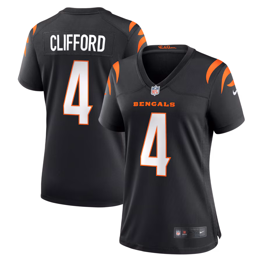 Women's Cincinnati Bengals Sean Clifford Nike Black Team Game Jersey