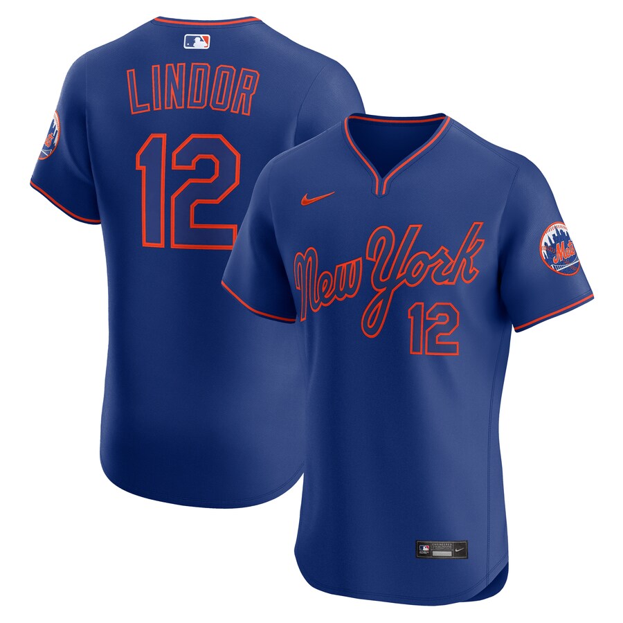 Men's New York Mets Francisco Lindor Nike Royal Alternate 2 Elite Jersey