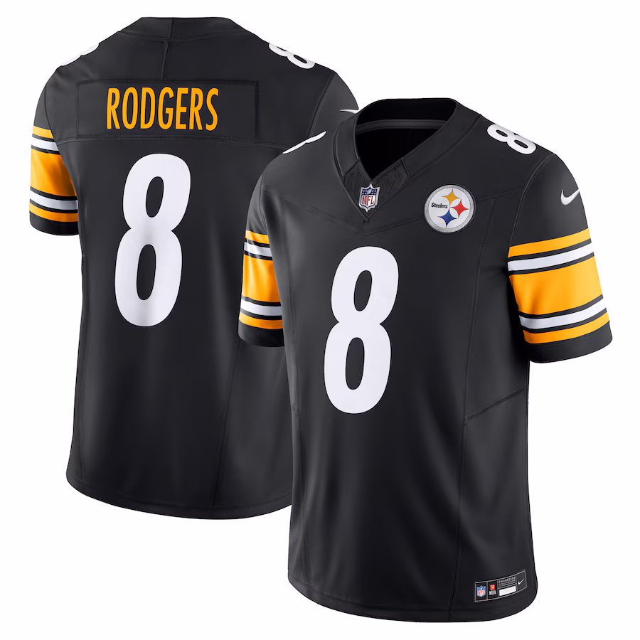 Men's Pittsburgh Steelers Aaron Rodgers Nike Black Team Vapor F.U.S.E. Limited Jersey