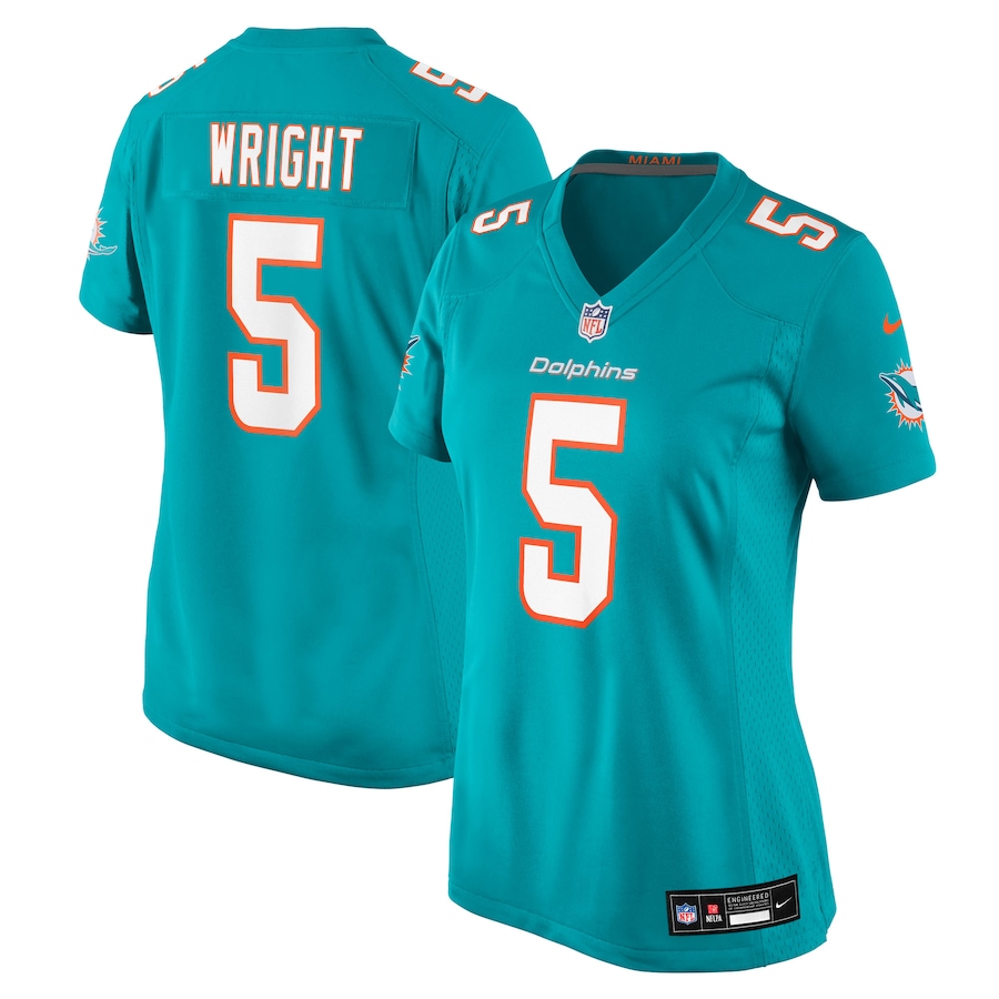 Women's Miami Dolphins Jaylen Wright Nike Aqua Team Game Jersey