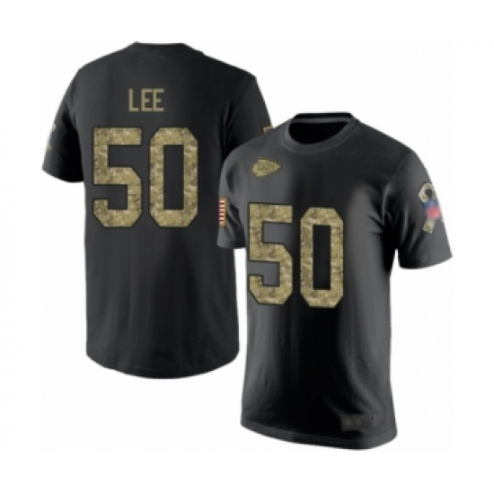 Football Men's Kansas City Chiefs #50 Darron Lee Black Camo Salute to Service T-Shirt