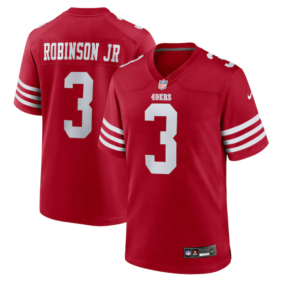 Men's San Francisco 49ers Brian Robinson Jr. Nike Scarlet Team Game Jersey