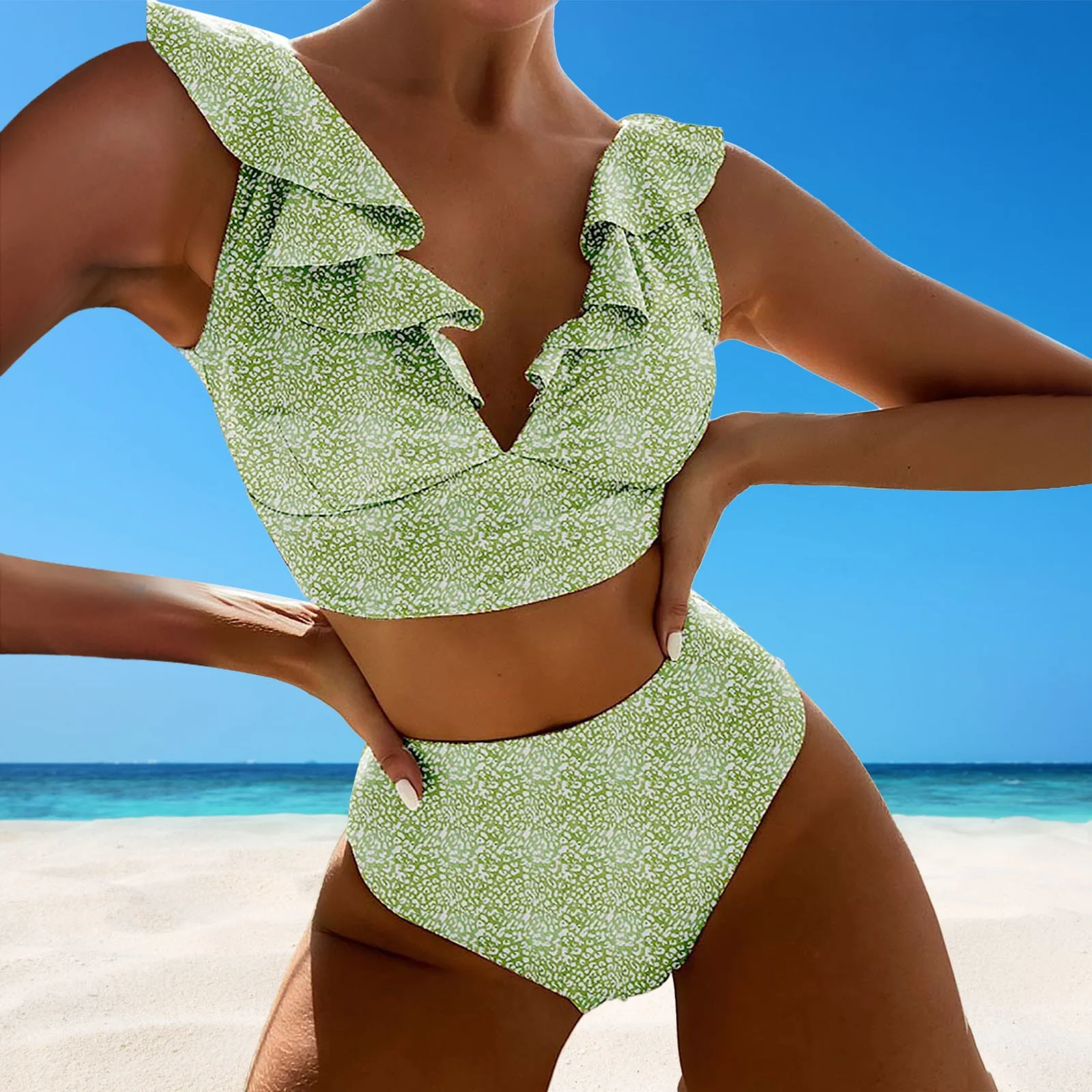 iHPH7 Women Swimsuits Two-piece Sets High Waisted Mix & Match V-Neck Separates Bathing Suits - Curated Treasures Market