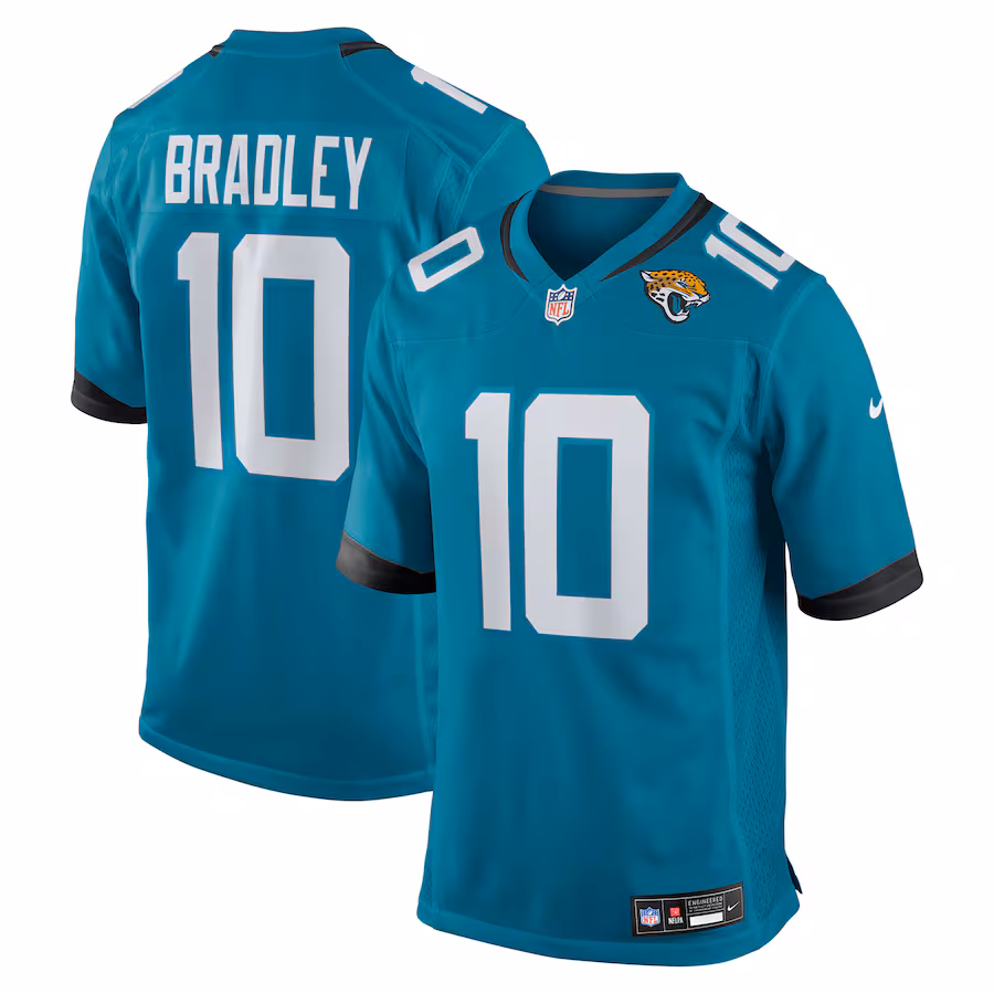 Men's Jacksonville Jaguars Carter Bradley Nike Teal Team Game Jersey
