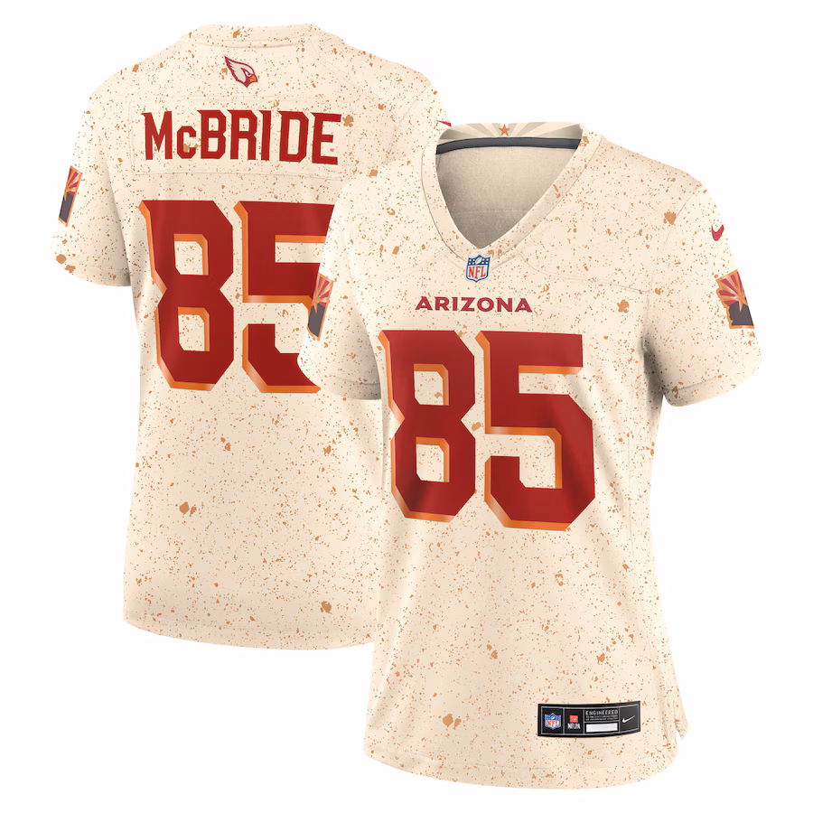 Women's Arizona Cardinals Trey McBride Nike Natural 2025 Rivalries Collection Game Jersey