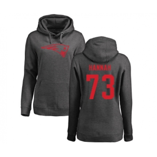 Football Women's New England Patriots #73 John Hannah Ash One Color Pullover Hoodie