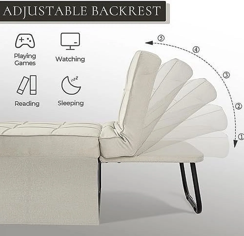 NLIBOOMLife Convertible Sofa Bed  4 in 1 Multi- Folding Ottoman Bed with Adjustable Backrest  Modern Pull Out Sleeper Chair for Living Room Apartment Office (Dark Blue  Medium-28 Width) - Curated Treasures Market