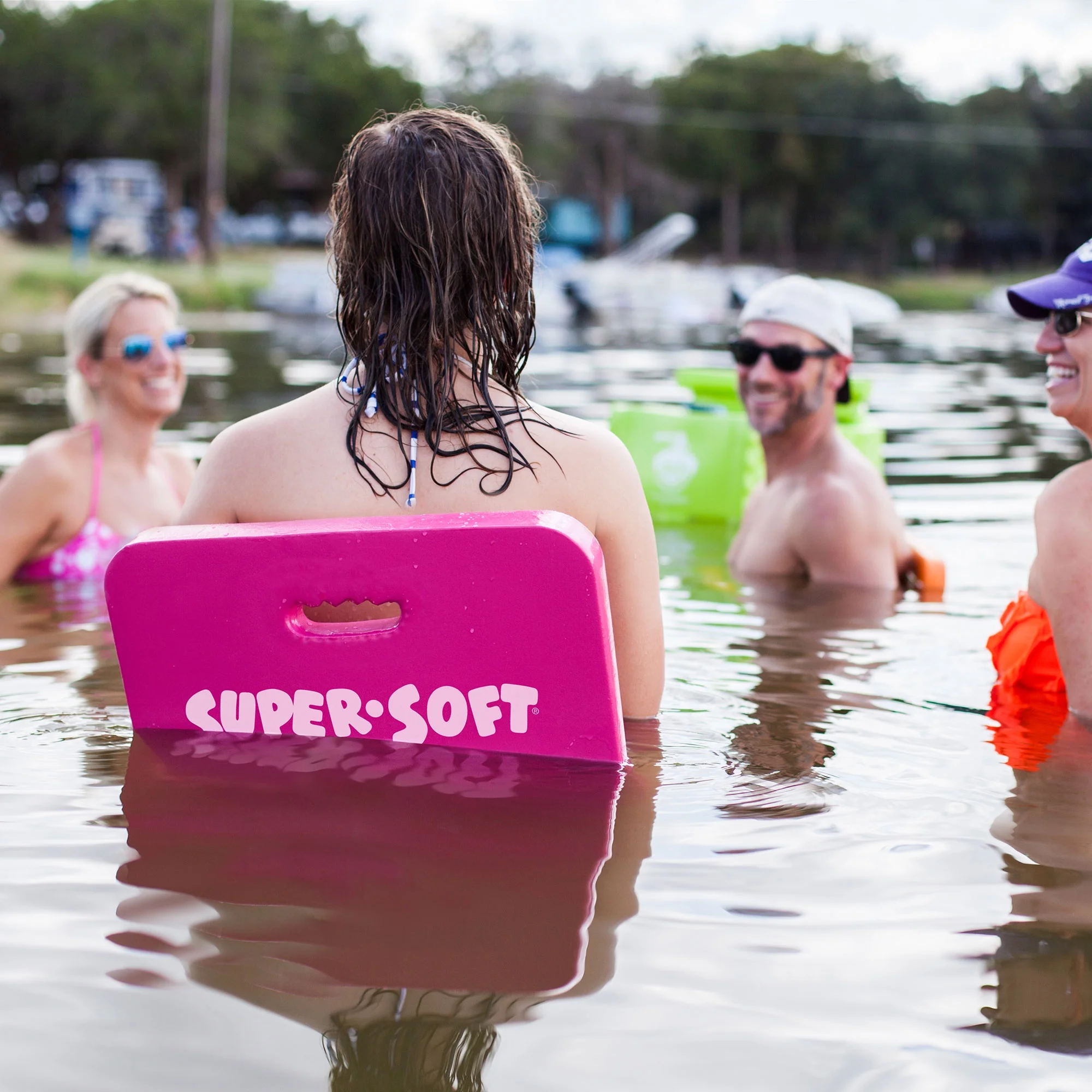 TRC Recreation Super Soft Foam Water Saddle Swim Pool Float, Bahama Blue - Curated Treasures Market