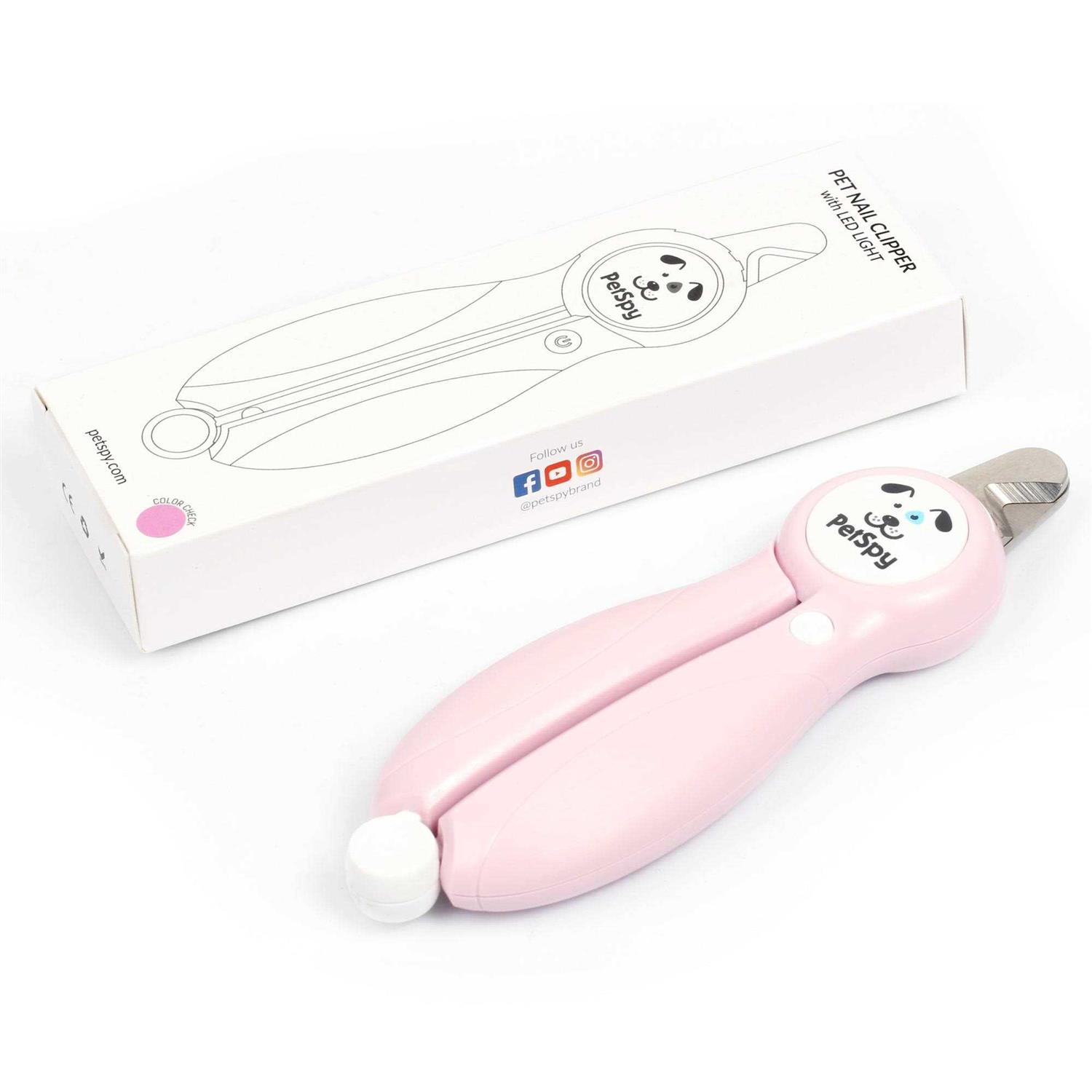 PetSpy Newest Dog Nail Clippers with LED Guide Light Professional Claw Care Pet Nail Clipper & Trimmer with Nail File