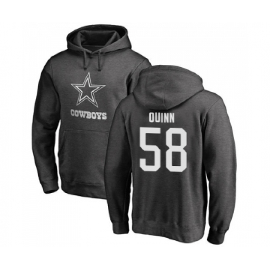 Football Dallas Cowboys #58 Robert Quinn Ash One Color Pullover Hoodie