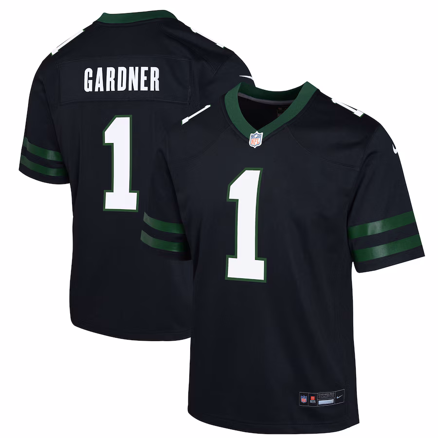 Youth New York Jets Ahmad Sauce Gardner Nike Black Game Jersey