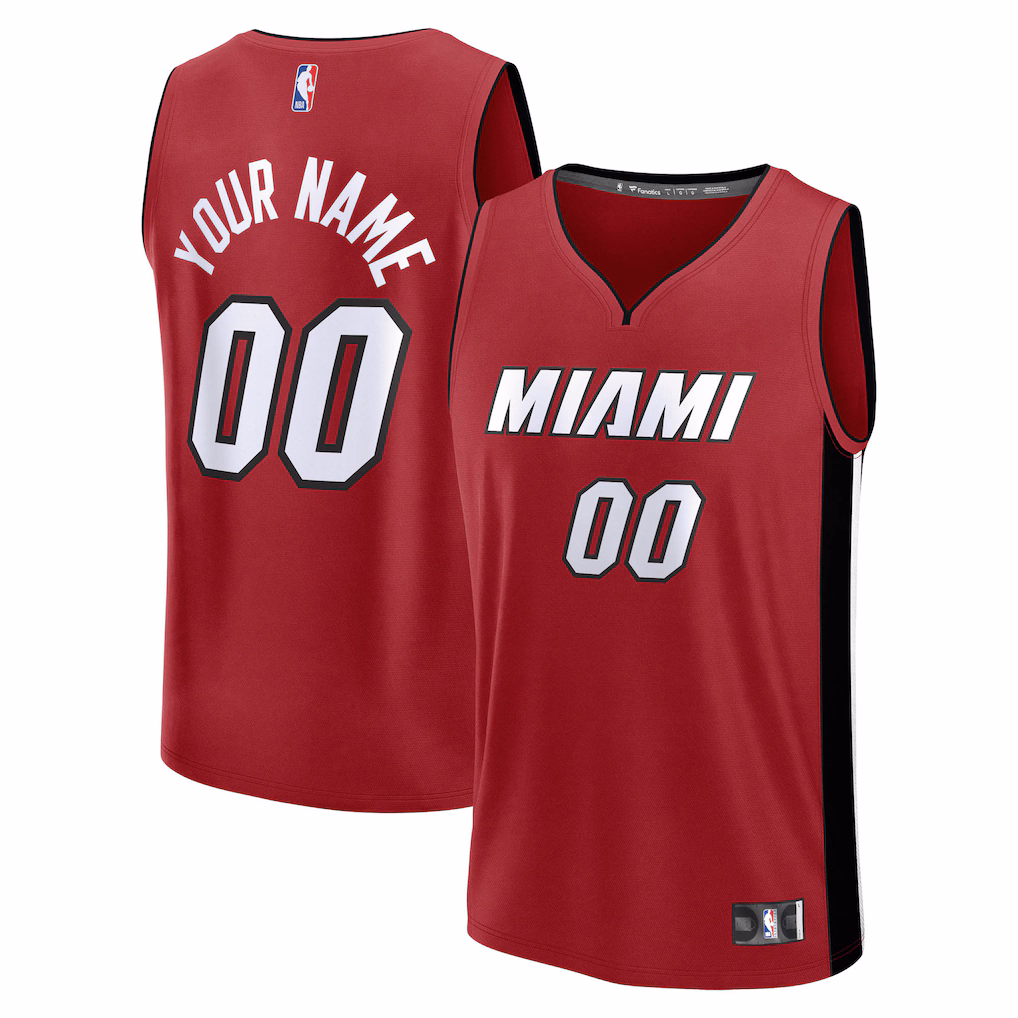 Men's Miami Heat Fanatics Red Fast Break Custom Jersey - Icon Edition
