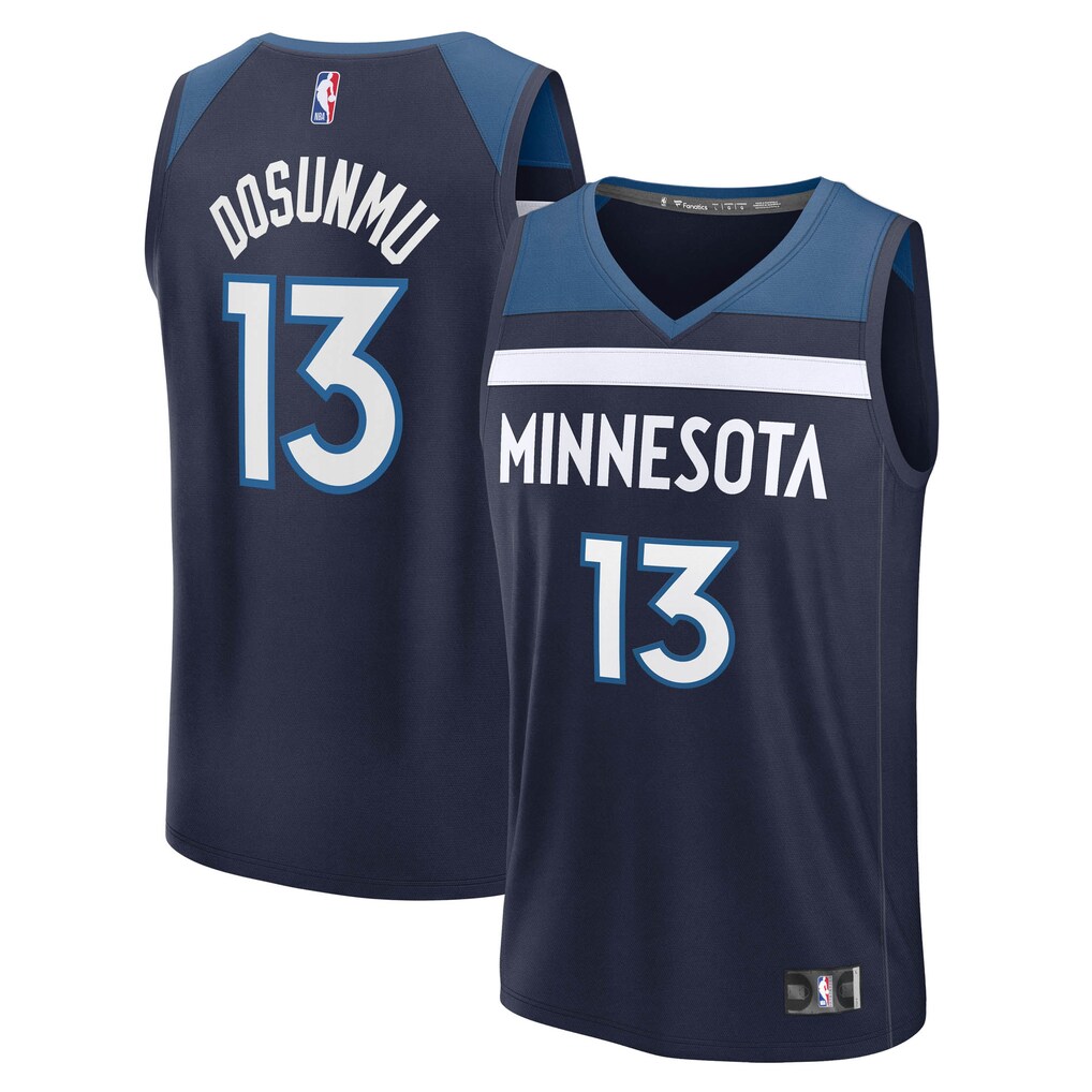 Men's Minnesota Timberwolves Ayo Dosunmu Fanatics Navy Fast Break Replica Jersey - Icon Edition