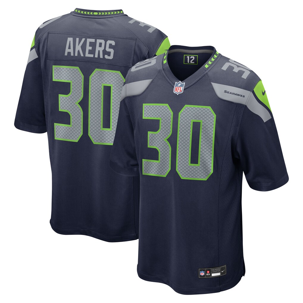 Men's Seattle Seahawks Cam Akers Nike College Navy Team Game Jersey