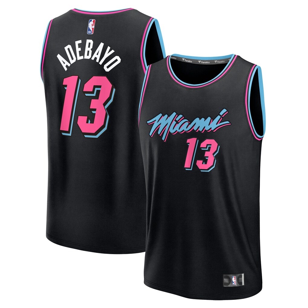 Youth Miami Heat Bam Adebayo Fanatics Black 2025/26 City Edition Fast Break Jersey