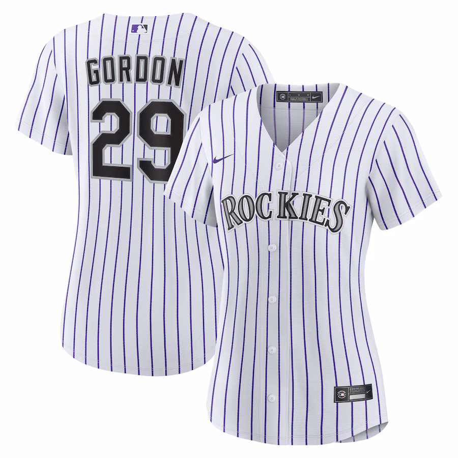 Women's Colorado Rockies Tanner Gordon Nike White Home Replica Jersey