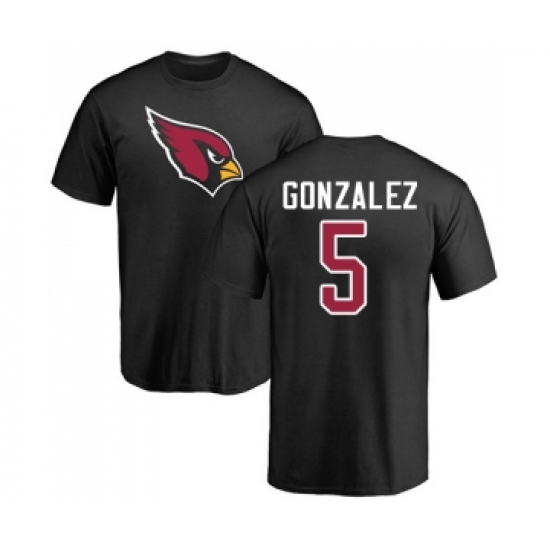Football Arizona Cardinals #5 Zane Gonzalez Black Name & Number Logo T-Shirt