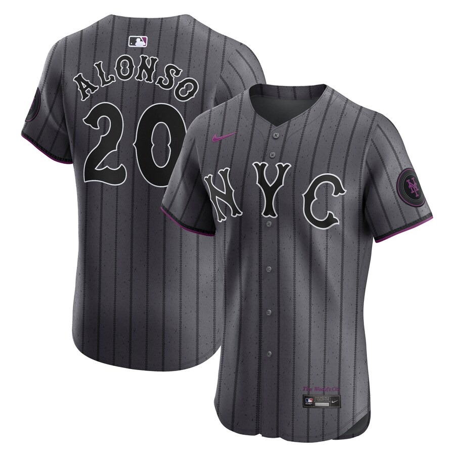 Men's New York Mets Pete Alonso Nike Gray City Connect Elite Jersey