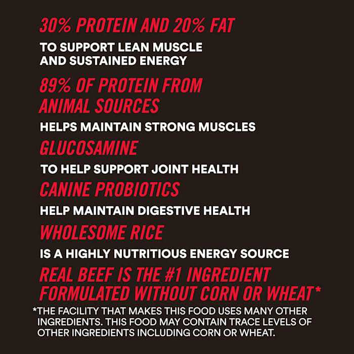 WholeHearted Active Performance High-Protein Beef & Rice Recipe Dry Dog Food