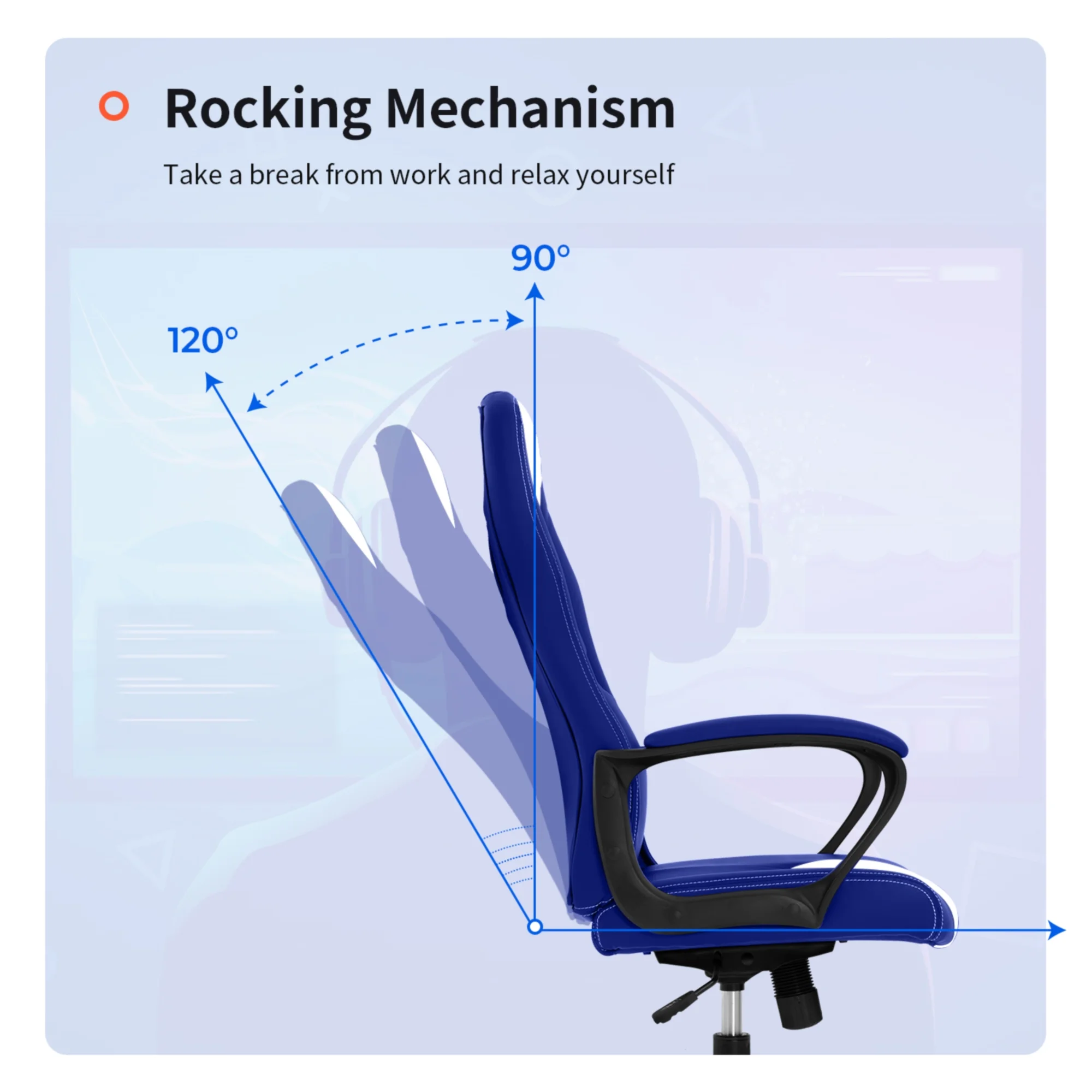 BestOffice Office Chair PC Gaming Chair Cheap Desk Chair Ergonomic PU Leather Executive Computer Chair Lumbar Support for Home Office，D9 - Curated Treasures Market