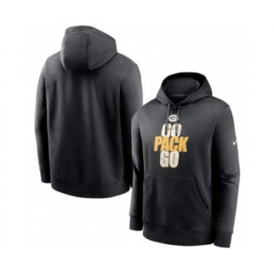 Men's Green Bay Packers Black Fan Gear Local Club Go Pack Go Pullover Hoodie