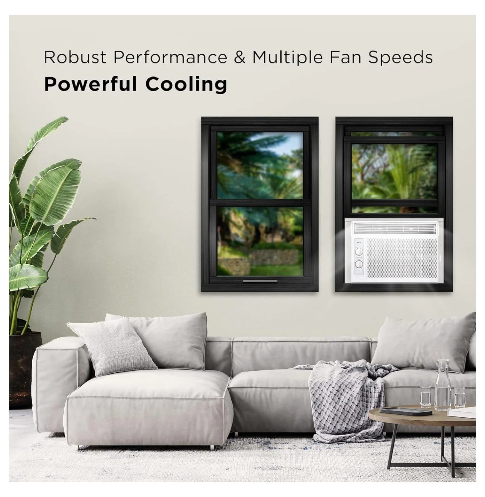 LeCeleBee H5W23M 5,000 BTU Window Air Conditioner and Fan-Cool up to 150 Sq. Ft. with Easy to Use Mechanical Control and Reusable Filter, White