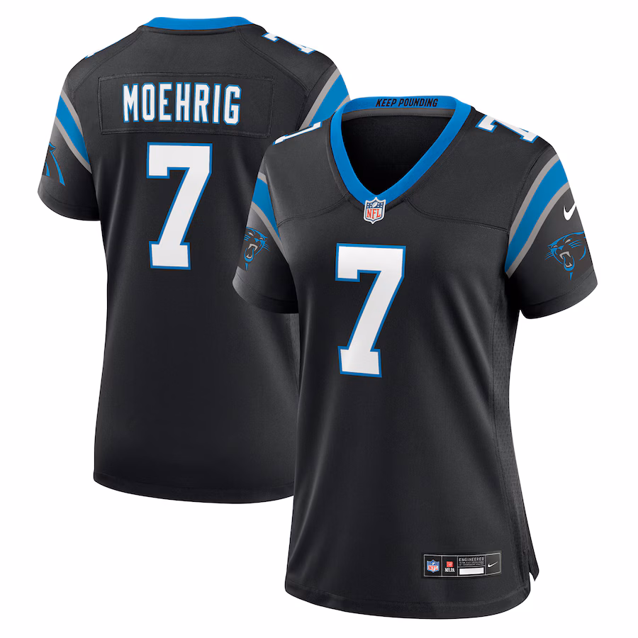 Women's Carolina Panthers Trevon Moehrig Nike Black Team Game Jersey