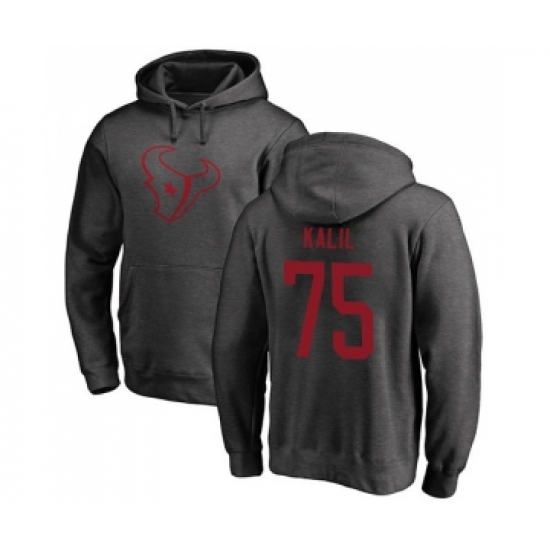 Football Houston Texans #75 Matt Kalil Ash One Color Pullover Hoodie