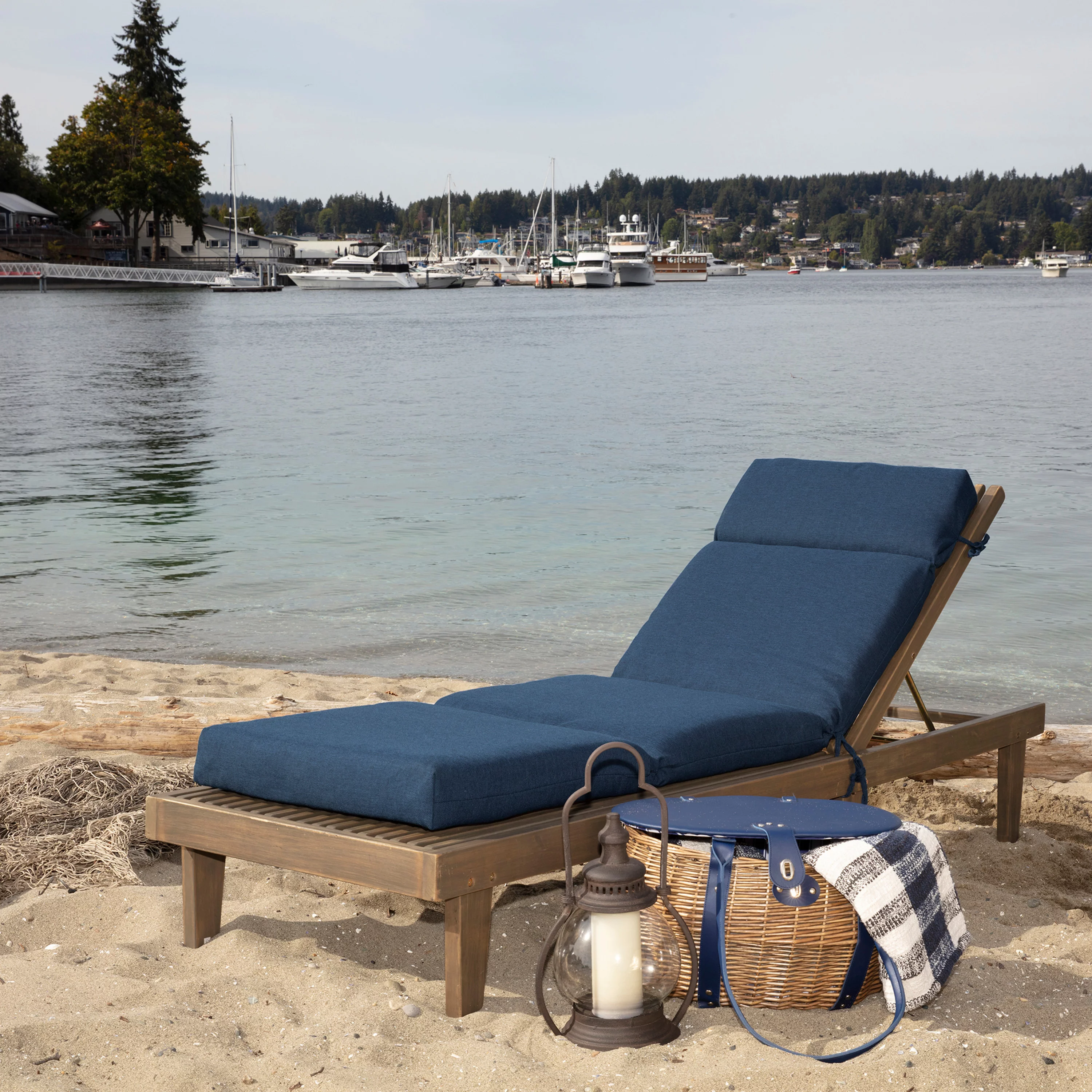 Arden Selections Oceantex Outdoor Chaise Lounge Cushion 72 x 21, Ocean Blue - Curated Treasures Market